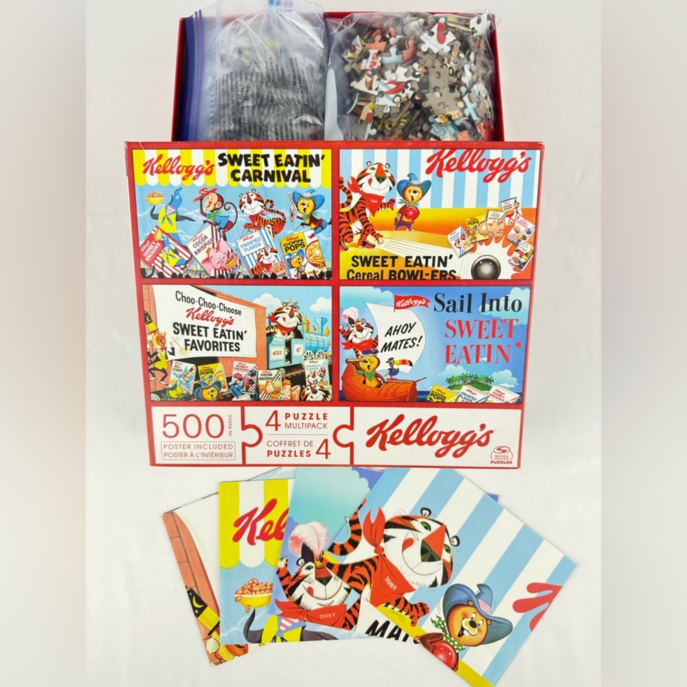 Spin Master Puzzles Kellogg’s 500 Piece 4 Puzzle Multipack Set